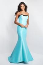 Blush - C1046 Contrast Strapless Bow Ornate Mermaid Gown