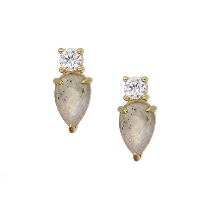 Rachael Ryen - Teardrop Stacked Stud In Labradorite