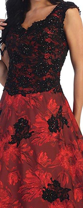 Cap Sleeve Lace Applique & Sequined Ballgown