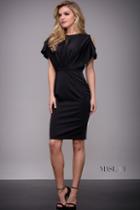 Jovani - Cap Sleeve With Cutout Black Cocktail Dress M53167