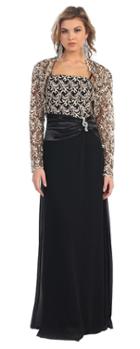 May Queen - Mq-1059b Hand Beaded Lace Gown With Matching Jacket