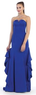 May Queen - Strapless With Side Peplum Long Dress Rq7431
