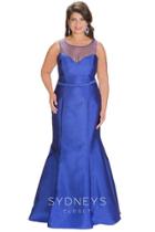 Sydney's Closet - Illusion Bateau Neckline Mikado Mermaid Dress Sc7222