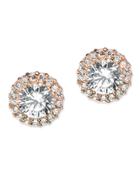 Cz By Kenneth Jay Lane - Classic Pavã£â© Round Pierced Rose Gold Plated Stud Earring
