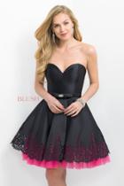 Blush - Embellished Sweetheart Mikado A-line Dress 11178