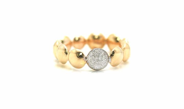 Tresor Collection - Lente Ring With Diamond Accent In 18k Yellow Gold 1062860996