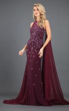 Rachel Allan Couture - 8273 Embellished Cape Fitted Gown