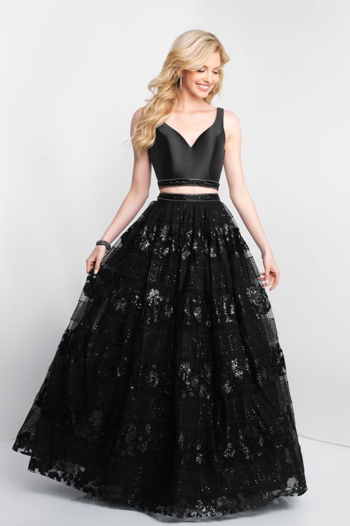 Blush - 5665 Sleeveless Sequined Ballgown