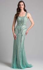 Lara Dresses - 33201 Sparkling Beaded Sheath Long Gown