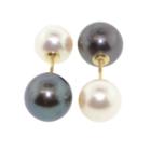 Mabel Chong - Black And White Double Sided Pearl Earrings-wholesale