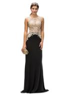 Embellished Lace Applique Bateau Neckline Prom Dress