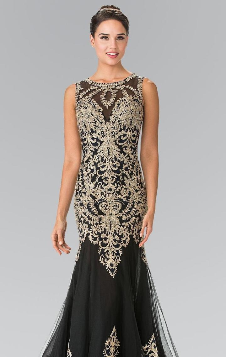 Elizabeth K - Beaded Long Mermaid Gown Gl2307