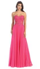 May Queen - Beautiful Beaded And Laced Strapless Sweetheart A-line Dress Mq1117