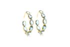 Tresor Collection - Blue Topaz Hoop Earrings In 18k Yg