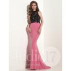 Studio 17 - Two-toned Lace Embellished Trumpet Gown 12608