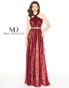 Mac Duggal - 40876r Halter Velvet A-line Evening Gown