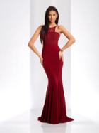 Clarisse - 3519 Pleated Halter Trumpet Dress