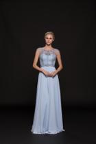 Glow By Colors - G790 Lattice Ornate Illusion Jewel Chiffon Gown