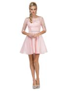 Dancing Queen - 2112 Embellished Illusion Bateau A-line Dress