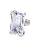 Cz By Kenneth Jay Lane - Pave Prong Emerald Cut Ring Size 6