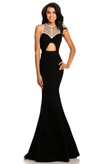 Johnathan Kayne - 8103 Fitted Ponte Lattice Evening Dress