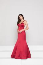 Glow By Colors - G773 Strappy Fitted Trumpet Gown