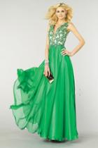 Alyce Paris - 6418 Sleeveless Floral Applique Long Dress