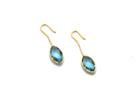 Tresor Collection - 18k Yellow Gold Earring With Swiss Blue Topaz