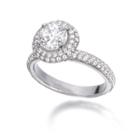 Ashley Schenkein Jewelry - Round Micro Pave Diamond Engagement Ring