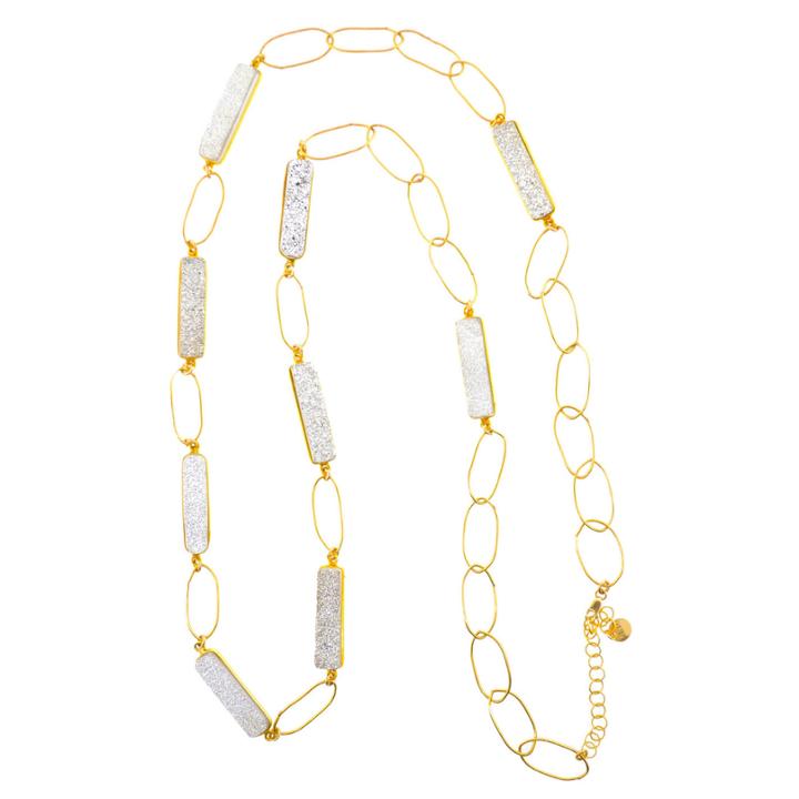 Mabel Chong - Silver Druzy Baguette Necklace