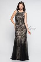 Milano Formals - E2344 Sequined Scoop Fitted Evening Dress