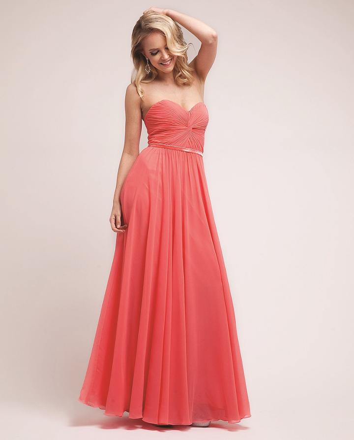 Cinderella Divine - Strapless Twisted Front Chiffon Gown