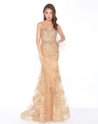 Mac Duggal - 66547m Strapless Shimmering Lace Gown