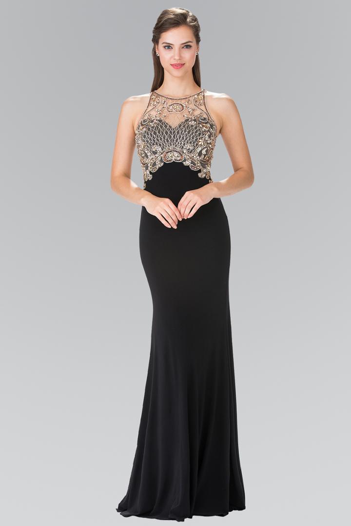 Elizabeth K - Gilded Illusion Lattice Sheath Gown Gl1303