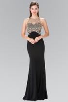 Elizabeth K - Gilded Illusion Lattice Sheath Gown Gl1303
