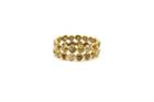 Tresor Collection - Rose Cut Organic Diamond Double Row Ring Band In 18k Yellow Gold