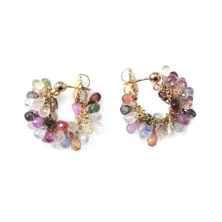 Mabel Chong - Sapphire Little Hoop Earrings-wholesale