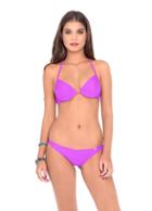 Luli Fama - Cosita Buena Seamless Plunge Under.push-up Top In Purple Ocean (l176291)
