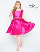Mac Duggal - 67605f Vibrant Satin Beaded Waist Cocktail Dress