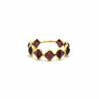 Tresor Collection - Rhodolite Square Ring Band In 18k Yellow Gold