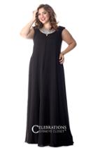 Sydney's Closet - Ce1526 Plus Size Dress In Black