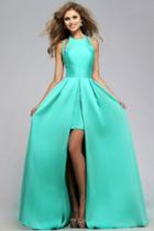 Faviana - 7752e High Low Jewel Neck A-line Dress
