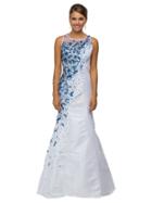 Dancing Queen - Long Mermaid Style Dress With Sequin Accents 9501