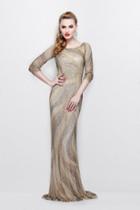 Primavera Couture - Quarter Sleeves Glittering Long Dress 1757