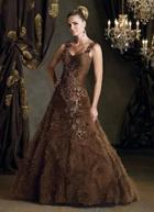 Ivonne D By Mon Cheri - 112d57 Long Dress In Cocoa