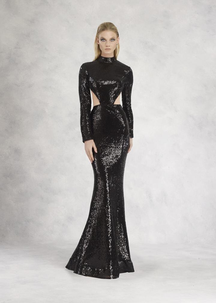 Janique - Ja3019 Long Sleeve High Sheath Dress
