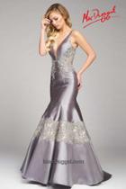 Mac Duggal Couture - 48432 V Neck Gown In Smoke