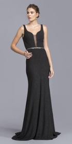 Aspeed - L2041 Plunging V-neck Sheath Prom Dress
