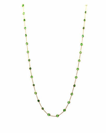 Tresor Collection - Tsavorite Round Necklace In 18k Yg