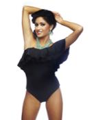 Nicolita Swimwear - Rumba Ruffles Black One-shoulder One Piece Swimsuit